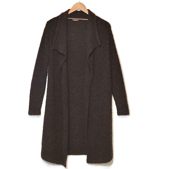 J. McLaughlin Alpaca Wool Blend Boucle Brown Duster Cardigan Sweater Size XS - Picture 1 of 13